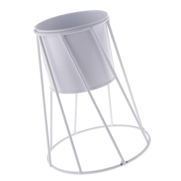 Jarrones de flores de hierro nórdico, diseño minimalista, maceta de mesa. B Blanco