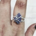 thumbnail image 4 of Natural Tanzanite Ring, Rough Tanzanite Gemstone Ring, December Birthstone, Wire Band, 925 Sterling Silver, Womens Ring, Christmas, Thanksgiving, Handmade, Statement Jewelry, Rough Gemstone Jewelry, 4 of 5