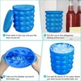 thumbnail image 4 of Bandejas de hielo para moldes de cubitos de hielo, cubo de hielo grande de silicona, fabricante de cubitos de hielo (2 en 1), redondo, portátil, para whisky congelado, cóctel, bebidas Fason WRQX-215, 4 of 7
