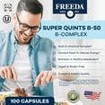 thumbnail image 2 of Freeda Vitamin B Complex – Super Quints B-50 | High Potency B-Complex for Energy & Metabolism | Vegan, Kosher, Gluten Free | 100 Capsules, 2 of 6