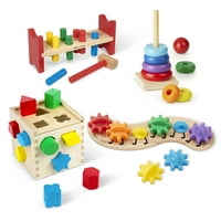 Set of 4 Melissa & Doug Wooden Classic Rainbow Learning Toys