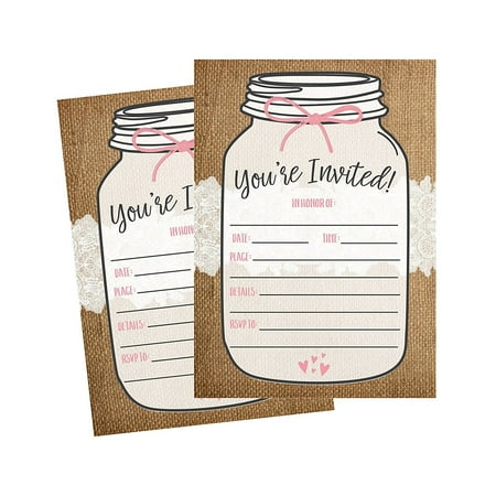 Elegant Rehearsal Dinner Invitations - 50 Fill In Invitations, Burlap and Lace, Kraft Wedding Invitations, Bridal Shower Invites, Rehearsal Dinner, Dinner Invite, Baby Shower Invites, Bachelorette Party Invitation, Engagement, Graduation