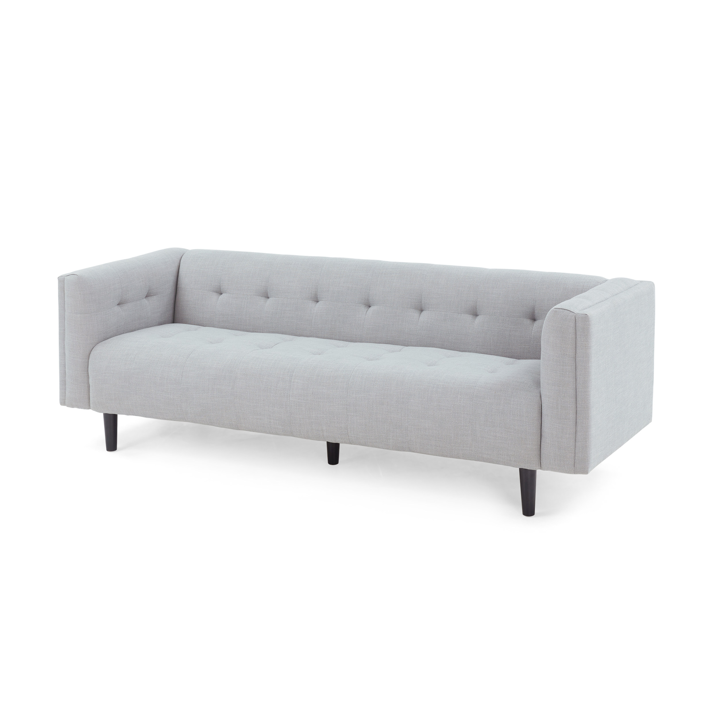 Lagom Fabric Upholstered Sofa, Light Gray, Dark Brown - image 4 of 9