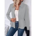 thumbnail image 5 of Women'S Pearl Trim Blazer Open Front Long Sleeve Shawl Collar Elegant Suits Jackets Silver XXL, 5 of 7