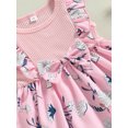 thumbnail image 6 of Bagilaanoe Toddler Baby Girl Summer Dress Flower Print Ruffle Fly Sleeve A-line Dresses 6M 12M 18M 24M 3T 4T Kid Patchwork Skirt, 6 of 9