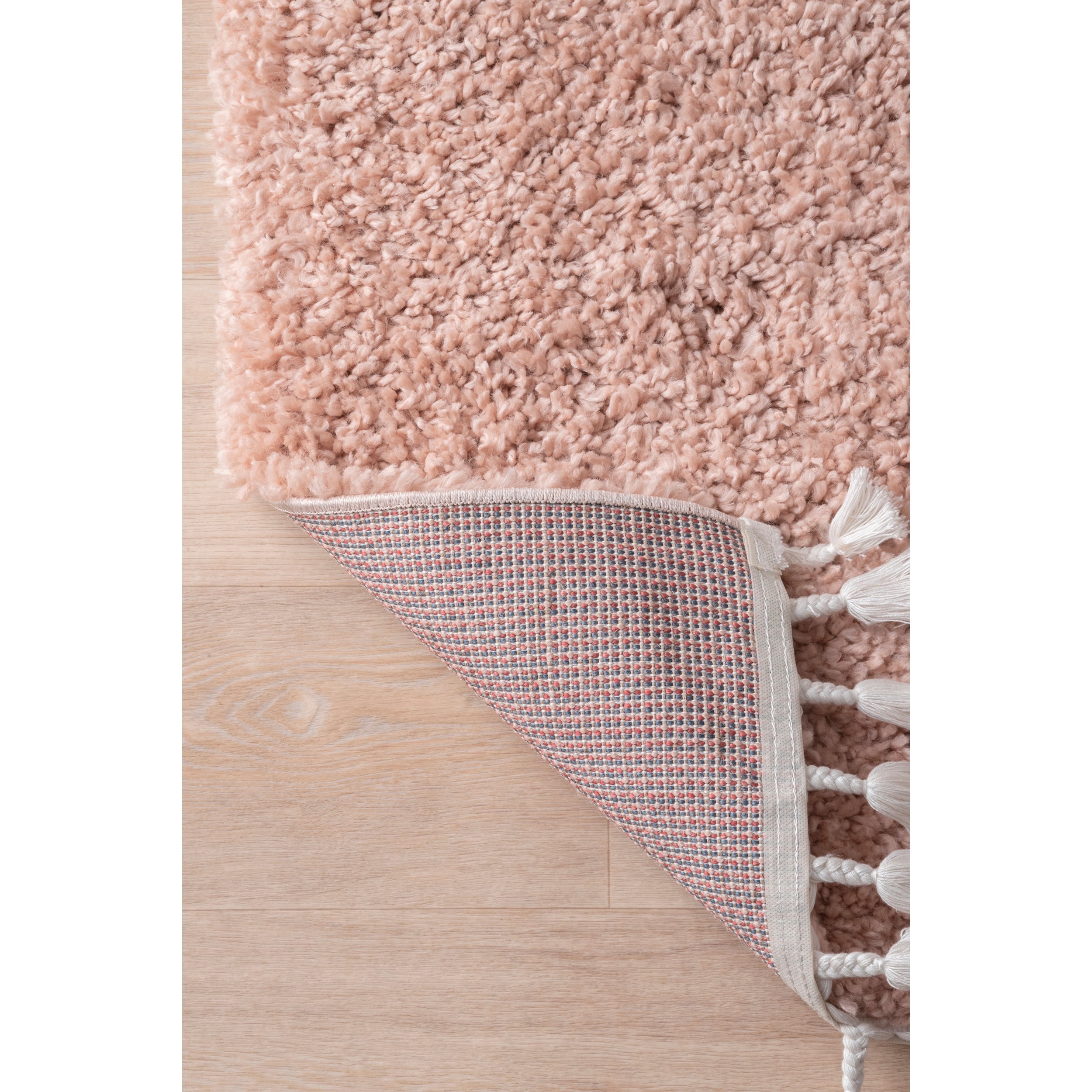 nuLOOM Neva Modern Tasseled Shag Blush 2' x 3' Modern Area Rug