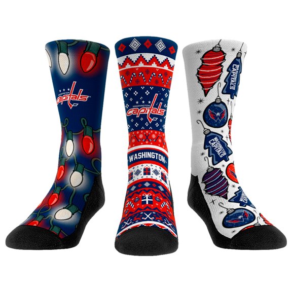 Unisex Rock Em Socks Washington Capitals Holiday Three-Pack Crew Socks Set