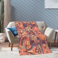 thumbnail image 4 of XMXT Throw Blankets, Colorful Abstract Geometric Print Bed Blanket for Bedroom Sofa, 50 x 70 inches Orange, 4 of 9