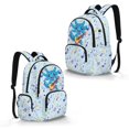 thumbnail image 2 of SCRAWLGOD Axolotl Musical Notes Print Blue Casual 17 Inches Laptop Backpack, Portable Daypack for Travel Work Commute School, Practical Spacious Organized Classic Design, 2 of 3