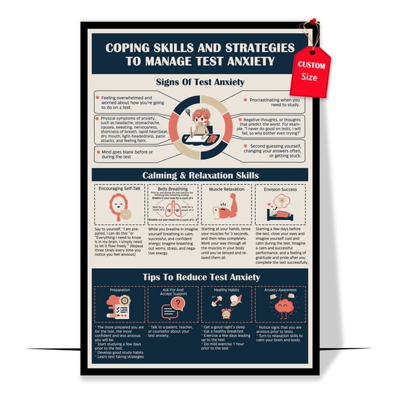 LOLUIS Coping Skills and Strategies Mental Health Posters, Anxiety Posters for Kids Teens (Unframed 11"x17")