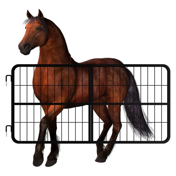 Horse Stall Gate equipped with Heavy-Duty Thick Steel Frame, Horse Stall Guard built with Yoke Design, Horse Stall Door built with 48" L x 24" H, Fits Standard Barn Doorways​