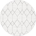 thumbnail image 1 of Unique Loom Tapis en Treillis à Mailles de Matrice 8' x 8' Rond Ivoire/gris, 1 of 1
