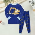 thumbnail image 2 of Wxirdiow Toddler Boys Fall Outfits Toddler Kids Boys Sleepwear Cotton Print Sleepwear Spring And Autumn Clothes Set Tee and Pant 2-Piece Set Blue Size,3-4 Years, 2 of 7
