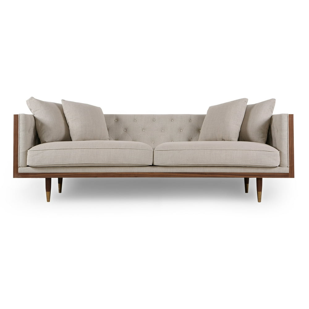 Kardiel Woodrow Neo Classic Midcentury Modern Sofa, Walnut/Urban Hemp