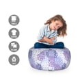 thumbnail image 2 of Floral Storage Toy Bag Chair, Illustration of Hydrangea Flowers, Stuffed Animal Organizer Washable Bag, Large Size, Ceil Blue Mauve Lavender, by Ambesonne, 2 of 3