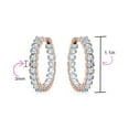 thumbnail image 3 of Bling Jewelry Womens Bridal Square CZ Hoop Earrings Princess Cut Inside Out Silver Rose Gold 1.25", 3 of 5
