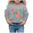 thumbnail image 1 of MIASHUI Chandail en Molleton Fille Manches Longues Doux Graphique Col Rond, Gris, 4-5 Ans, 1 of 4