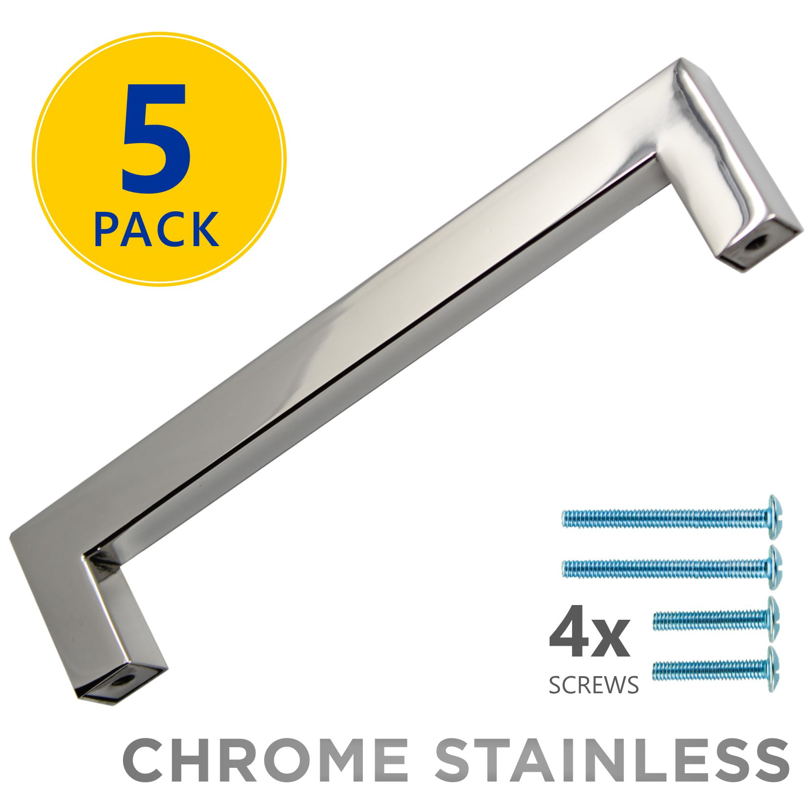 Pack Of 10 Polished Chrome T Bar Pull Handles 128mm 