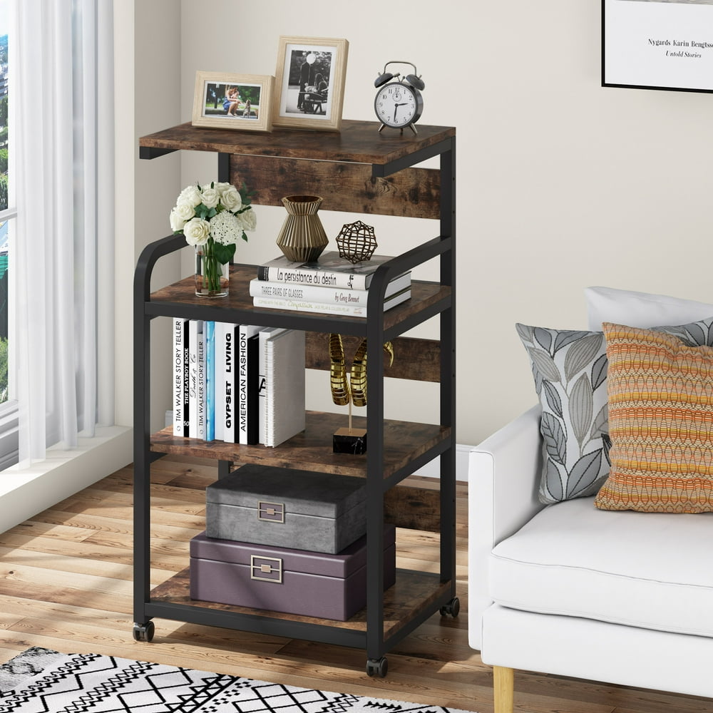 Tribesigns 4Shelf Mobile Printer Stand with Storage Shelves, Rolling