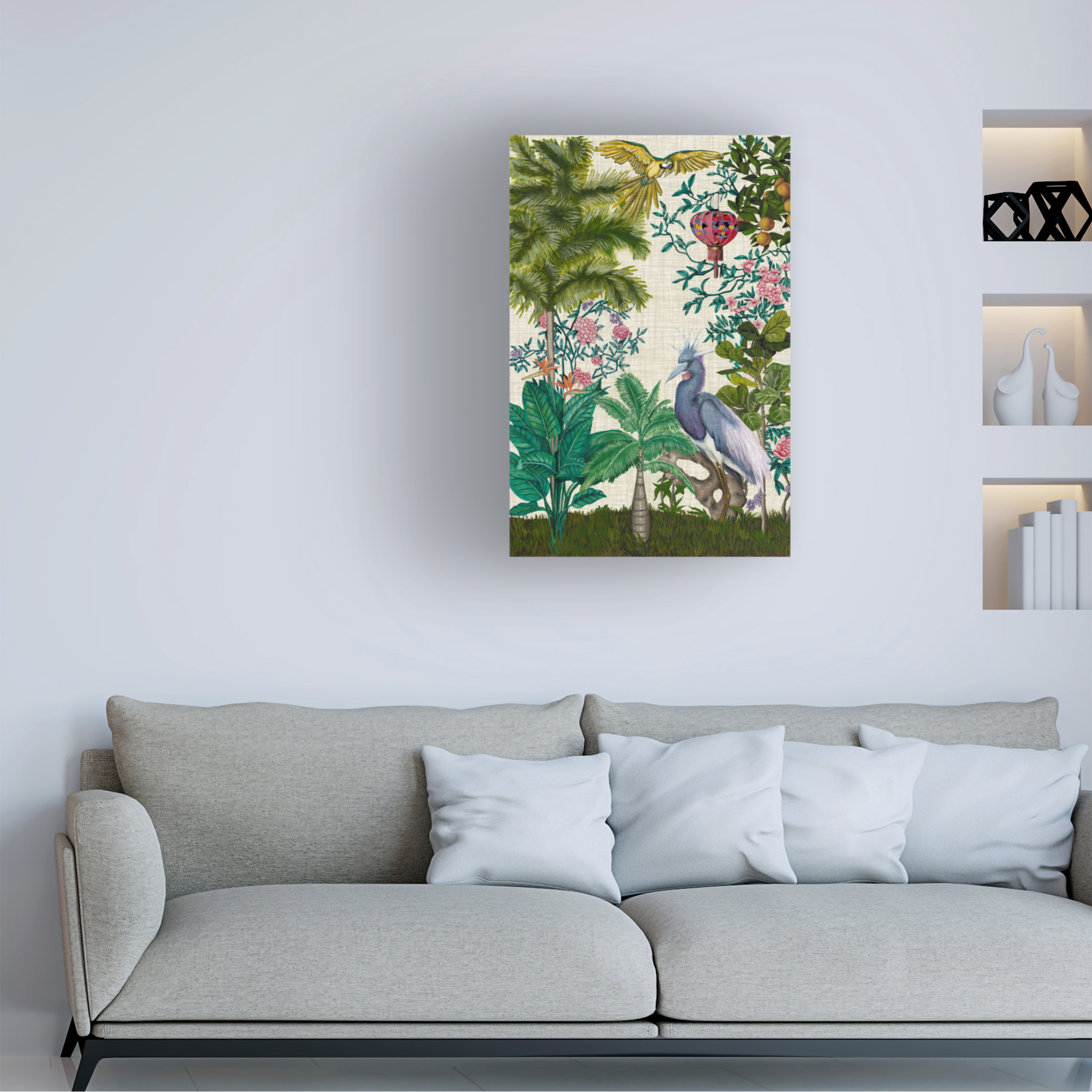 Trademark Fine Art Naomi McCavitt Paradis Chinoiserie I Canvas Wall Art - 30x47