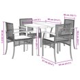 thumbnail image 4 of vidaXL 5 Piece Garden Dining Set with Cushions Black Poly Rattan, 4 of 5