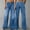 Light blue, variant on Mid Rise Wide Leg Jeans Baggy Straight Fit Denim Pants with Pockets Without Belt