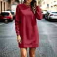 thumbnail image 6 of Squevariel Long Sleeve Sweatshirt Dress for Women Crew Neck Solid Color Casual Dress Mini Dress, 6 of 9