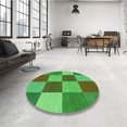 thumbnail image 4 of Ahgly Tapis d'Intérieur Lavable en Machine Carré Transitionnel Vert Néon, 8 Pieds Carré, 4 of 7