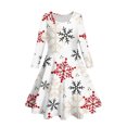 thumbnail image 3 of LUOGENLI Robe Enfants Tout-Petits Filles Arbres de Noël Imprimé Cerf Manches Longues Fête Robe Princesse Robe Maxi pour Filles 2025 Blanc 4-5 Ans, 3 of 5