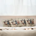 thumbnail image 4 of Ambesonne Rustic Throw Pillow Cover Pack of 4, Modern and Simple Bouquet, 4 Pcs-20" x 20", Night Blue Ruby and Champagne, 4 of 5