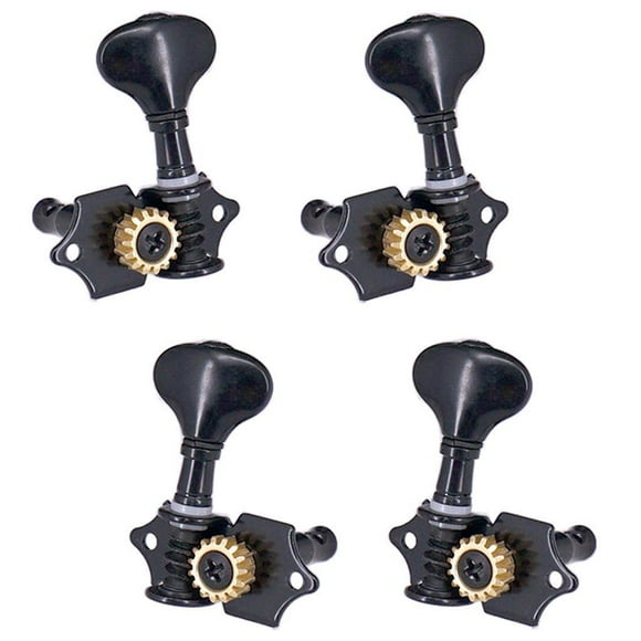 Juego de Clavijas de Afinación para Ukelele - Estilo Fishtail, Color Negro