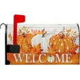 thumbnail image 2 of Welcome Autumn Orange Pumpkin Mailbox Cover - Magnetic Fallen Leaves Standard Size 18 X 21 - Fall Holiday Wrap Post Letter Box Decorative for Home Outdoor Garden, 2 of 6