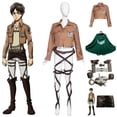 thumbnail image 3 of Anime Levi Ataque Eren Titan Cosplay Traje Chaqueta Cinturones Shingeki no Kyojin Cosplay Capa Disfraz Legión Abrigo Chaquetas Halloween, 3 of 5