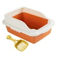 thumbnail image 3 of Gazechimp Open Top Cat with Scooper Bunny Deep Loo Cage Pet Litter Tray Pan Orange S 27x18x15CM, 3 of 8