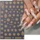thumbnail image 4 of Pegatina de uñas de copo de nieve con purpurina dorada 3D, suéter blanco reflectante de invierno, Estrella bailarina, árbol de Navidad, lámina de aluminio, puntas de calcomanía de Año Nuevo, 4 of 4