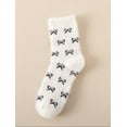 thumbnail image 3 of Rohajshop Women's Thick, Warm Fuzzy Socks With Bow Design, 5-Pack Comfort, Breathable, Cute Casual Fluffy Ankle Socks, 3 of 9