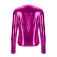 thumbnail image 6 of HongQid Metallic Shirts for Women's Sparkly Disco Party Shiny Tops Long Sleeve Round Neck Tee, 6 of 6