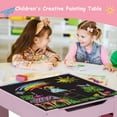 thumbnail image 3 of Arlopu Kids Table and 2 Chairs Set, Wooden 3pcs Activity Play Table Set for Toddlers Art Crafts Drawing Reading, 3 of 8
