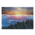 thumbnail image 1 of Winter Cutting Board, Sunset in Mountains with Sky with Dawn Horizon Theme, Decorative Tempered Glass Cutting and Serving Board, Large Size, Orange Blue, by Ambesonne, 1 of 1