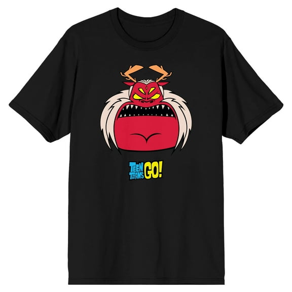 Teen Titans Go To The Movies Trigon's Face Graphic Men's Black T-Shirt-3X-Large