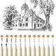 thumbnail image 2 of Estilografos (12 PCS) Rotuladores Punta Fina a Grueso, Plumas Negras Para Rotuladores y Dibujo, Estilógrafo para Caligrafía, Escribir, Diseñar, Cómic, 2 of 4