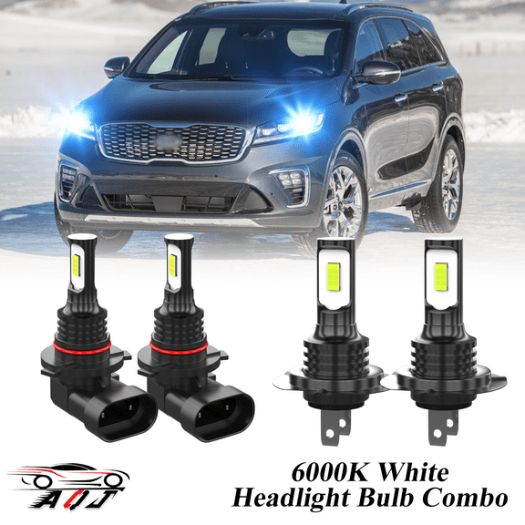 8000K Ice Blue LED Headlight Bulbs Combo Kit For Kia Sorento 2019 2020