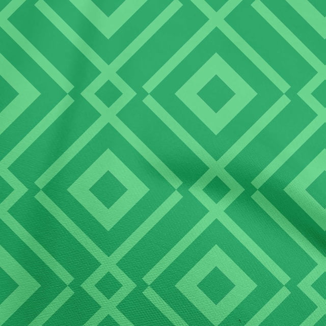 oneOone Georgette Viscose Green Fabric Geometric Craft Projects Decor Fabric Printed By The Yard 42 Inch Wide