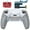 Rubberized White Gray - Silver, variant on eXtremeRate RISE Plus MAX RMB Back Paddles Kit with Clicky Trigger Stops & Rubberized Grip for PS5 Controller BDM-010 020, Remappable Real Metal Back Buttons Kit for PS5 Controller – White Gray