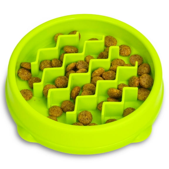 Catstages Kitty Slow Feeder Cat Bowl, Green