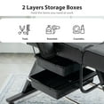 thumbnail image 6 of Thanaddo Tattoo Chair Facial Bed with Two Trays, Esthetician Bed Adjustable Folding Salon Bed with Hydraulic Stool Massage Bed for Professional Massage Facial Lash Beauty Treatment Spa, Black, 6 of 8