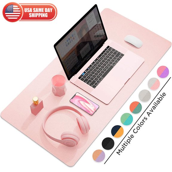 Large Leather Dual Sided Desk Pad Non-Slip Mouse Pad Office Home Writing Mat