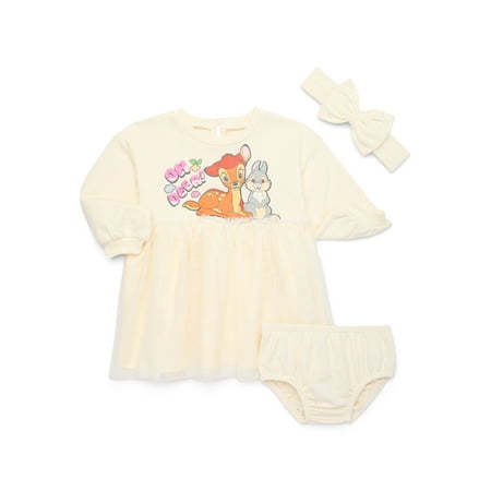 Disney Character Baby Girls Tutu Dress, Diaper Cover & Headband, 3-Piece Set, Sizes 0/3 Months -24 Months