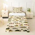 thumbnail image 2 of Manfei Hippie Freshwater Fish Twin Sheets, Wildlife Bedding, Cream, 3pcs, 1 Flat Sheet, 1 Fitted Sheet and 1 Pillowcase, 2 of 6