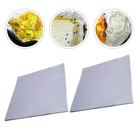 KONTONTY Tinfoil Baking Paper for Home Use Oilproof and Safe Silver Tinfoil Sheets 50 Pieces